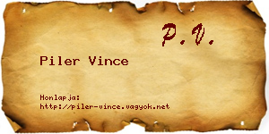 Piler Vince névjegykártya
